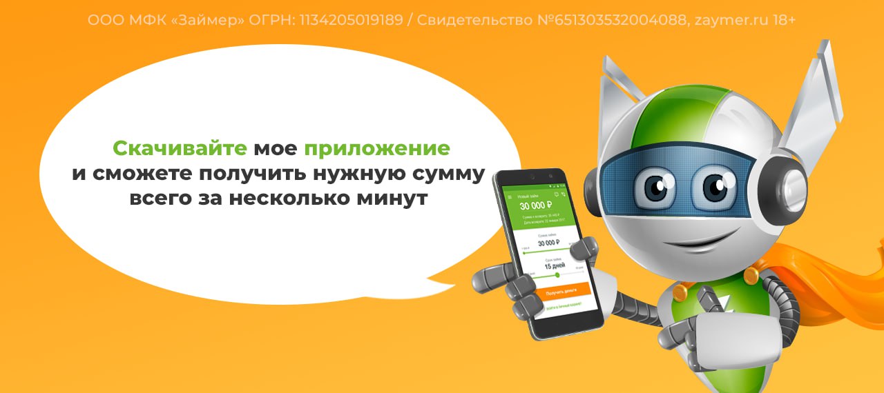 Займер. Робот займер вход. Займер приложение как выглядит.