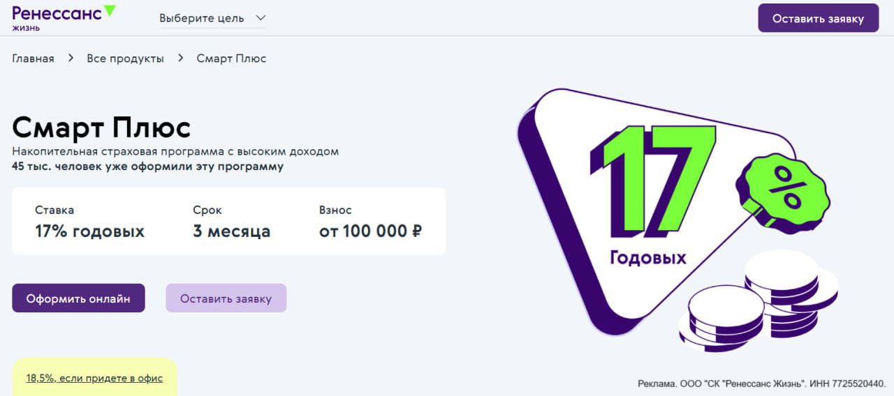 Процент плюс ренессанс. Смарт плюс. Ренессанс жизнь. Ренессанс смарт плюс как получить повышенный процент