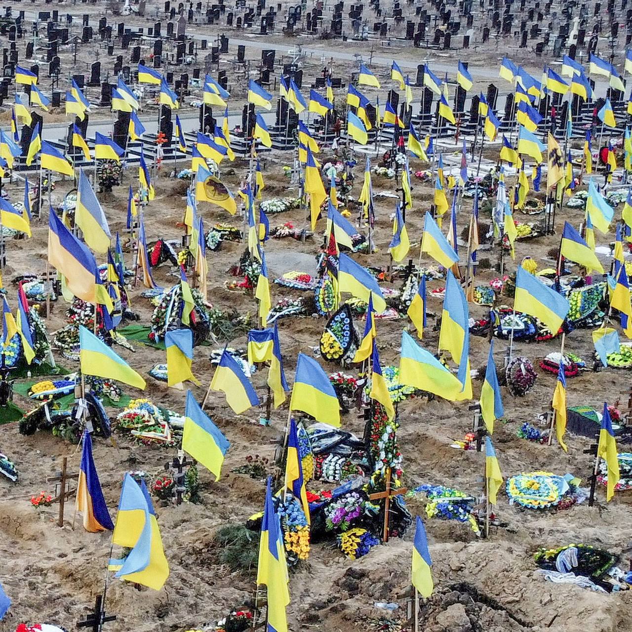 Фото украинских кладбищ военных с флагами