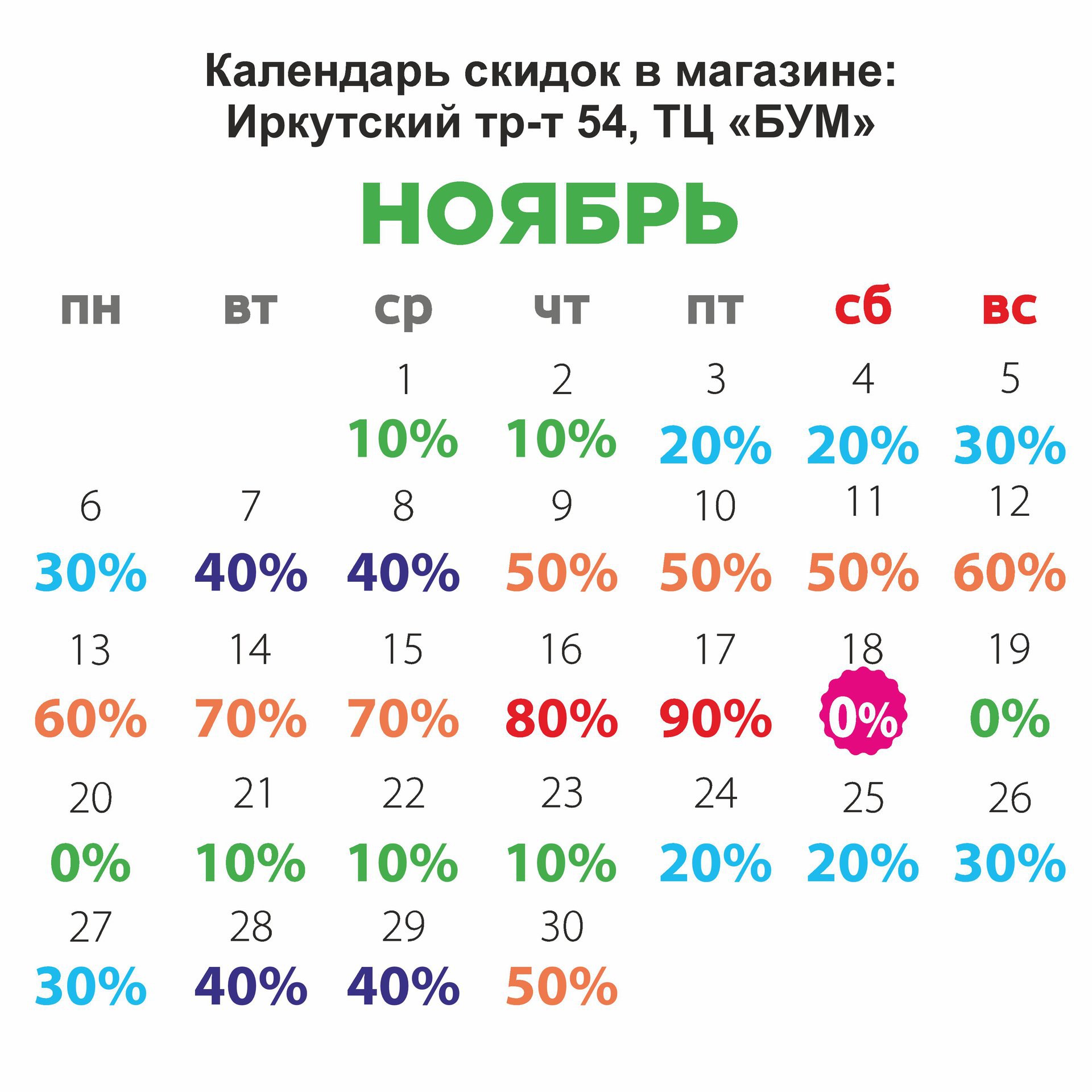 Мегабренд календарь скидок